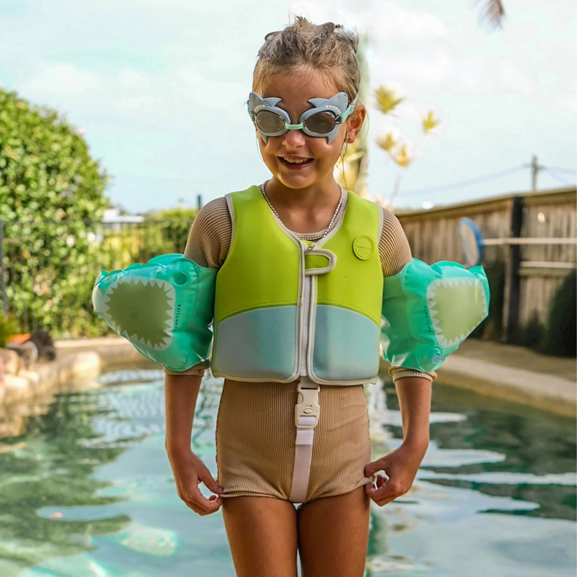 Sunnylife Kids Aqua Salty The Shark Mini Swim Goggles - Ages 3 