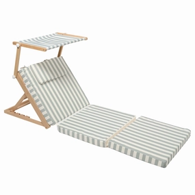 Sunnylife La Palma Pool House Daybed - Sage Stripe with Sun Shade