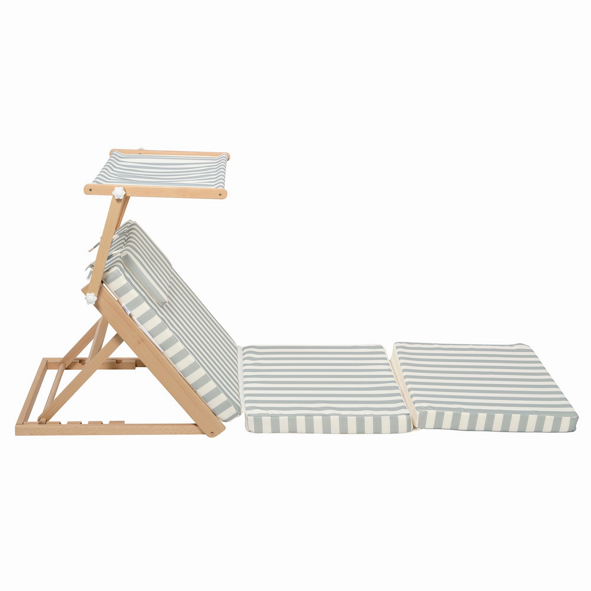Sunnylife La Palma Pool House Daybed - Sage Stripe with Sun Shade
