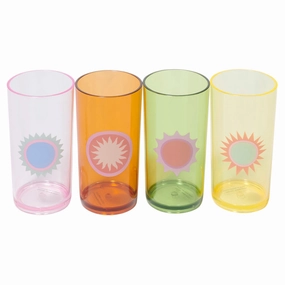 Sunnylife Poolside Tall Tumbler - Rio Sun, Vibrant Set of 4