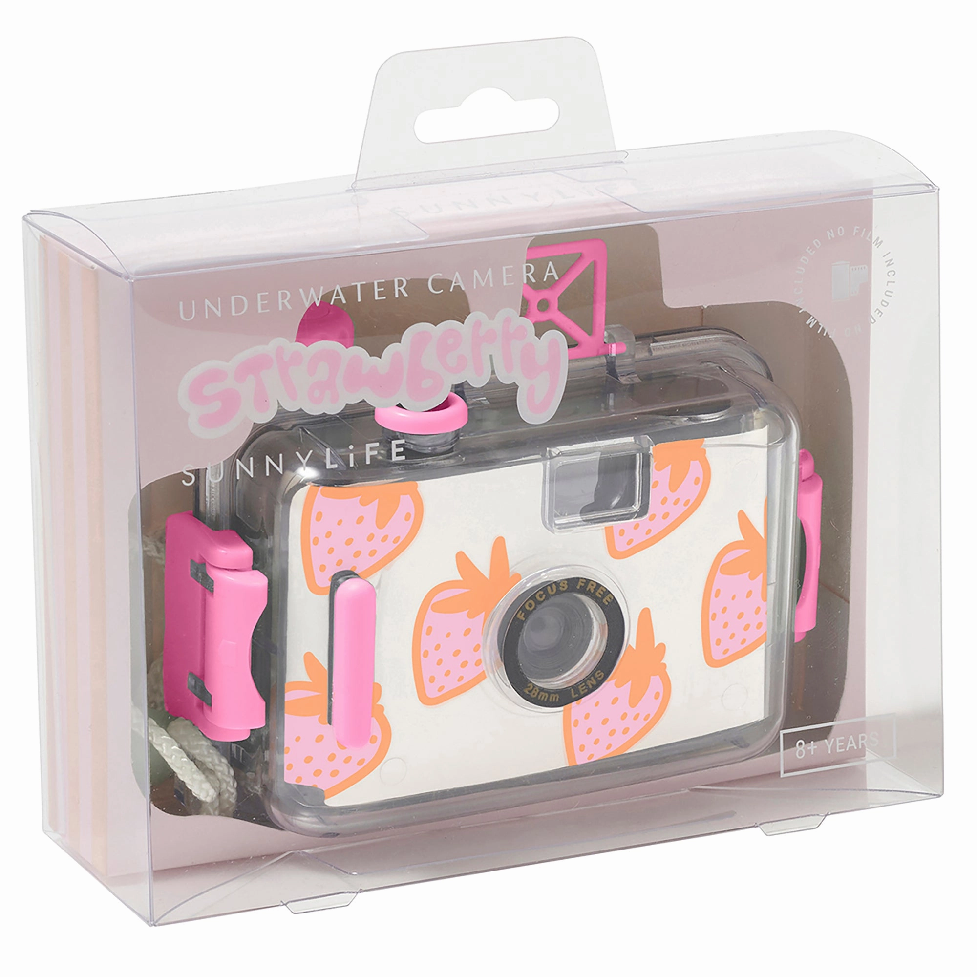 Sunnylife Sea Seeker Strawberry Camera - Retro 35mm, Waterproof with Wrist Strap