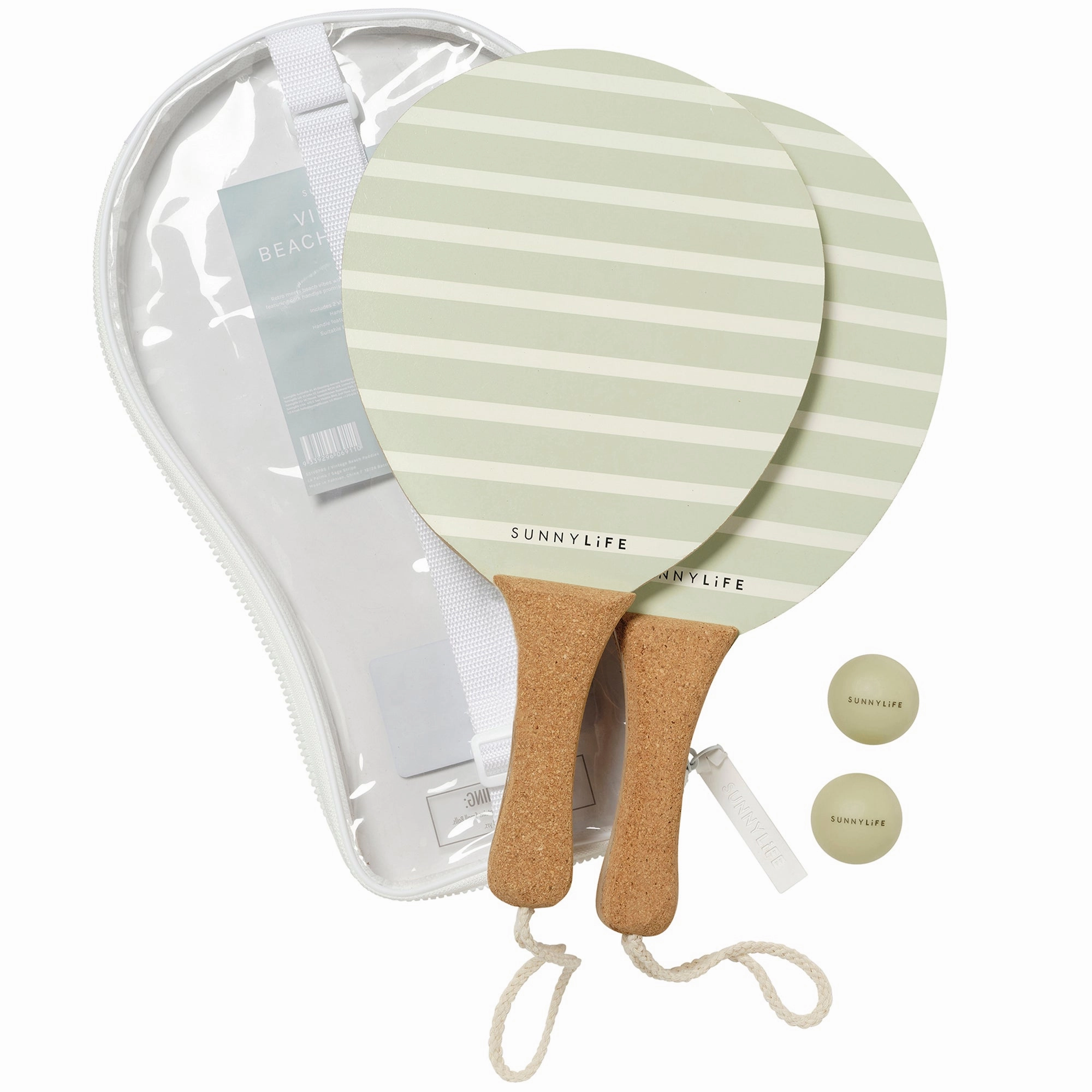 Sunnylife Vintage Beach Paddles - La Palma Sage Stripe