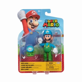 Super Mario 10cm Figure Ice Luigi With Ice Flower
