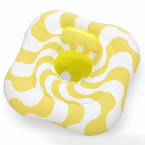 Swim Safe Comfort Plush Baby Float  31" Yellow Inflatable with Diaper-Style Seat