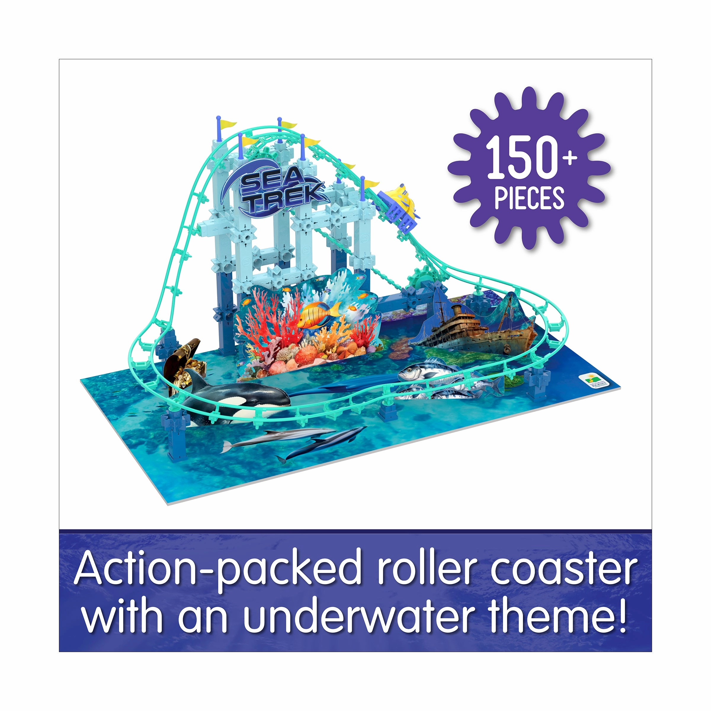 Techno Trax Sea Trek Roller Coaster Building Kit - 150  Pieces