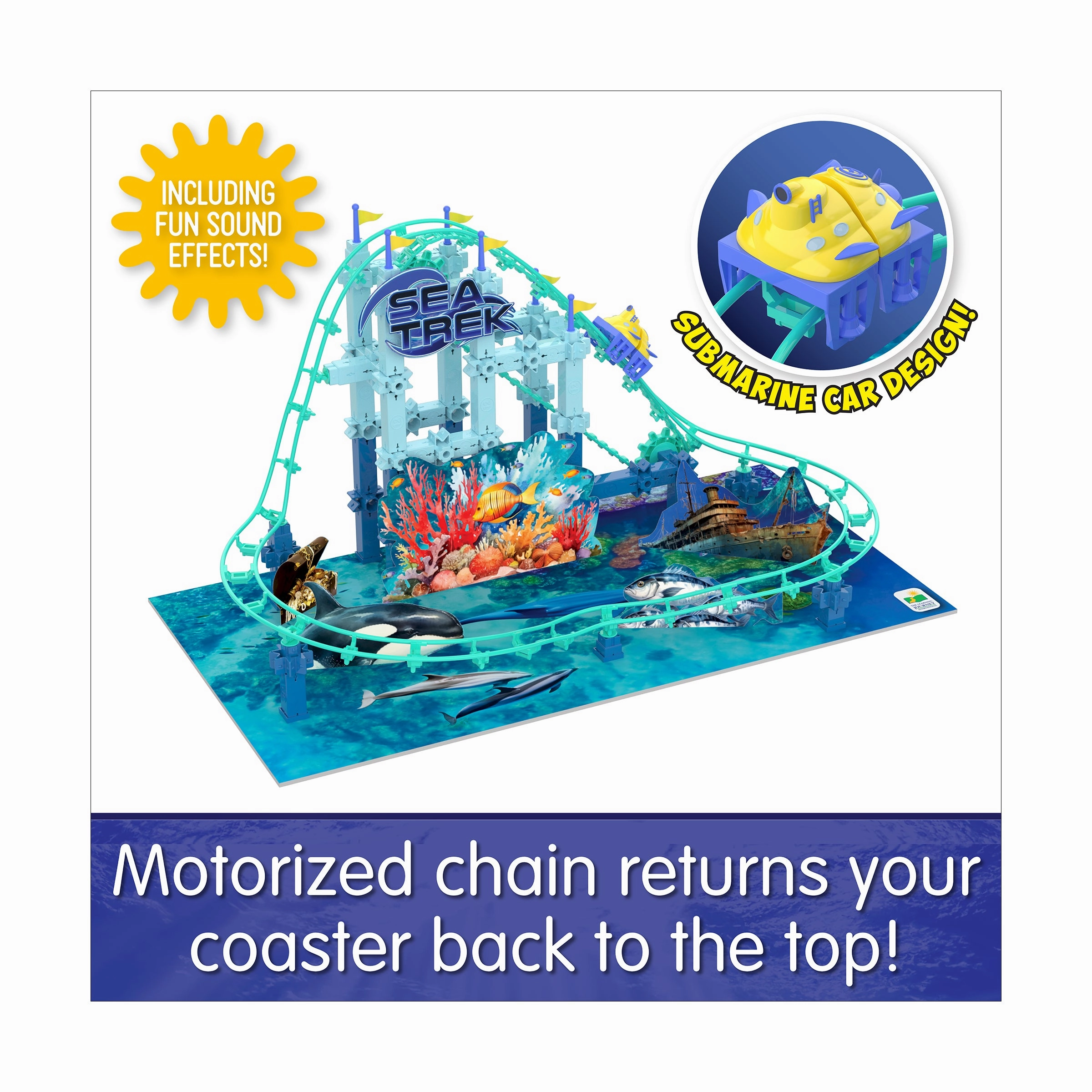 Techno Trax Sea Trek Roller Coaster Building Kit - 150  Pieces