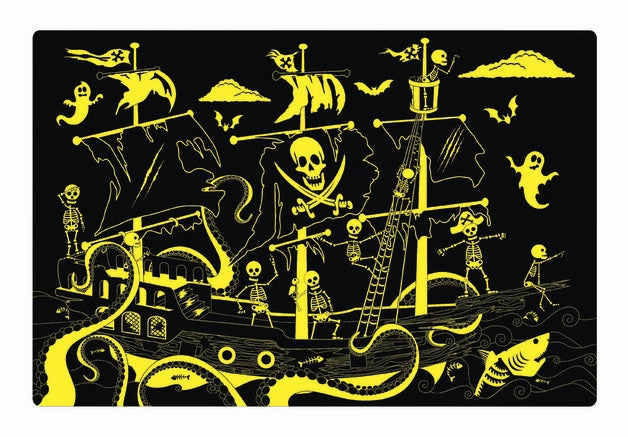 THE LEARNING JOURNEY 100 PIECE GLOW IN THE DARK PIRATE SHIP FLOOR PUZZLE
