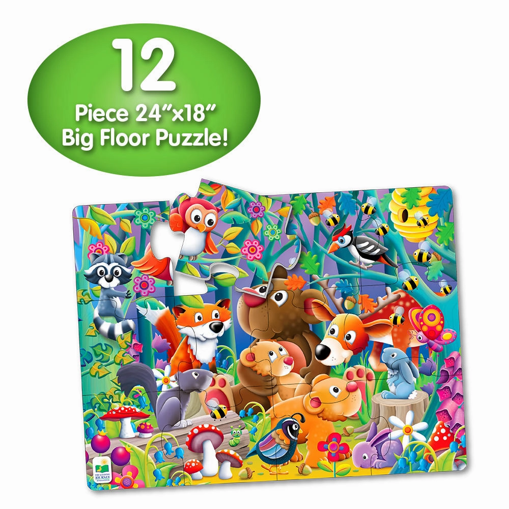 THE LEARNING JOURNEY 12 PIECE BIG FLOOR PUZZLE WOODLAND FRIENDS