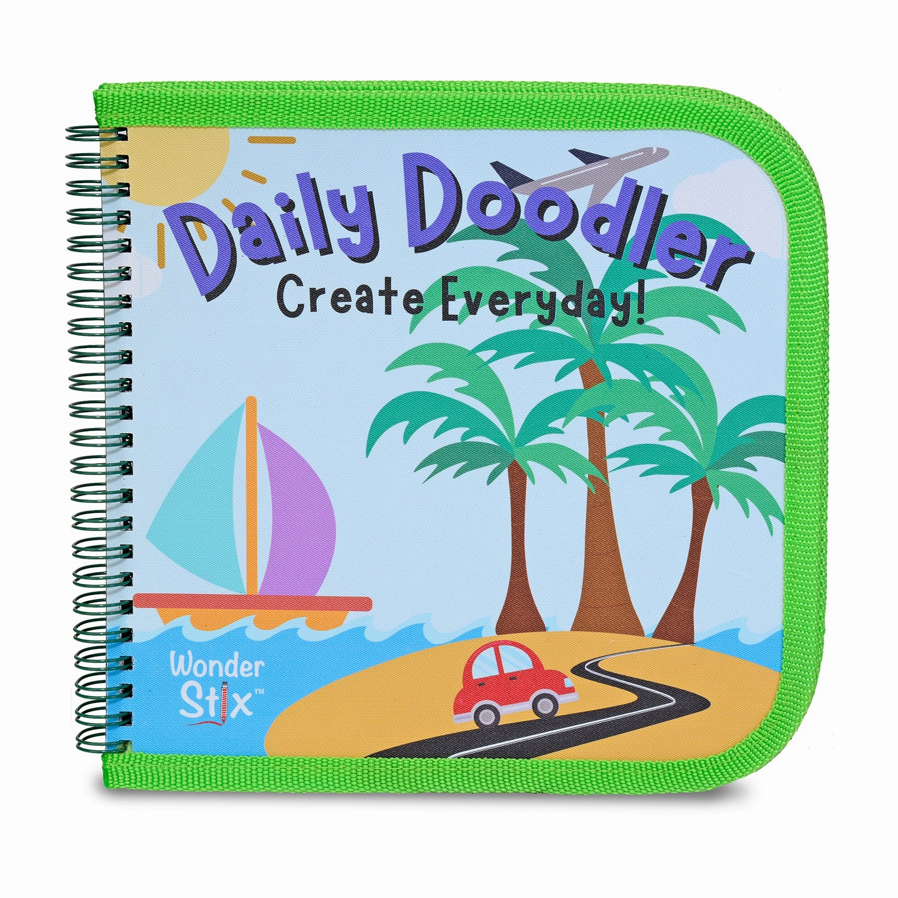 The Pencil Grip Daily Doodler Reusable Activity Book - Travel Cover with 4 Wonder Stix