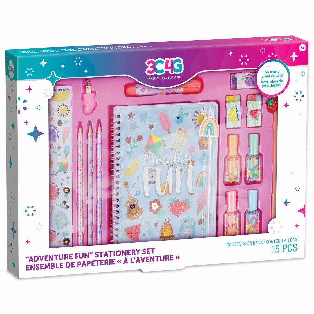 Three Cheers For Girls Adventure 15-Piece Stationery Set