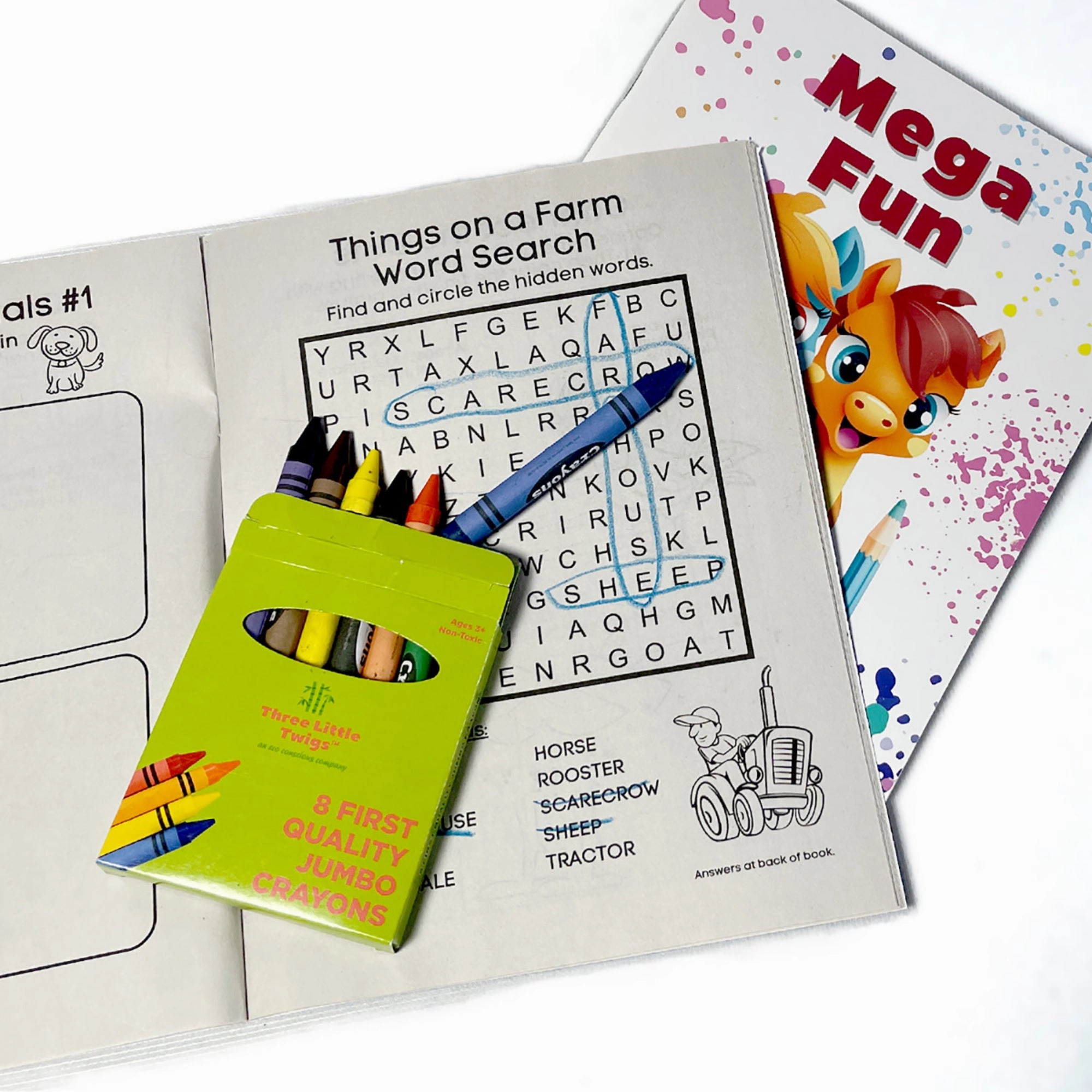 Three Little Twigs: Beginner's Activity Coloring Bundle - 8pc Set for Ages 3 