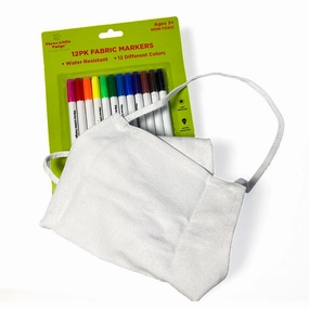 Three Little Twigs DIY Coloring Set: 12 Fabric Markers & Canvas Apron