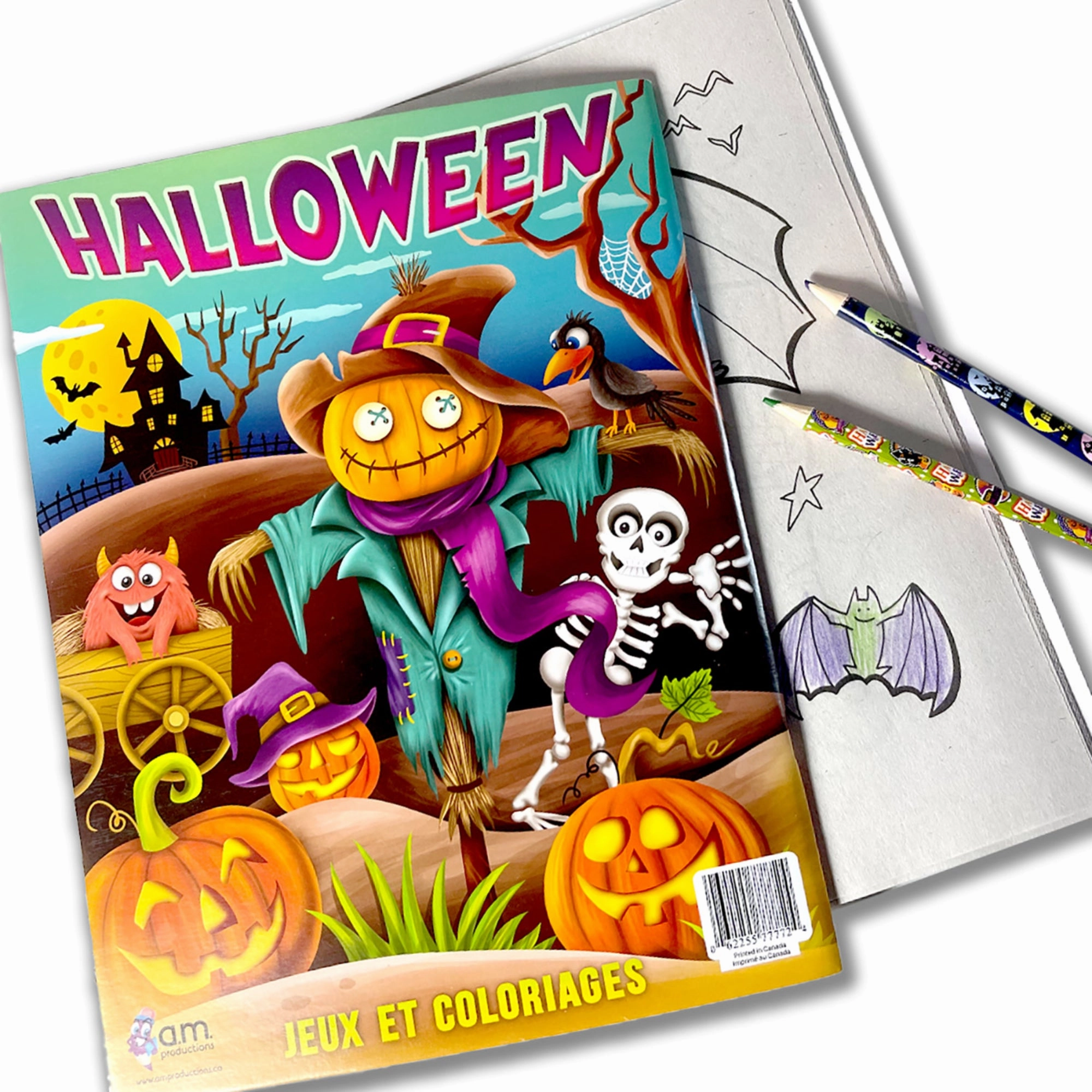 Three Little Twigs: Halloween 8pc Coloring Book & Pencil Bundle, Ages 3 