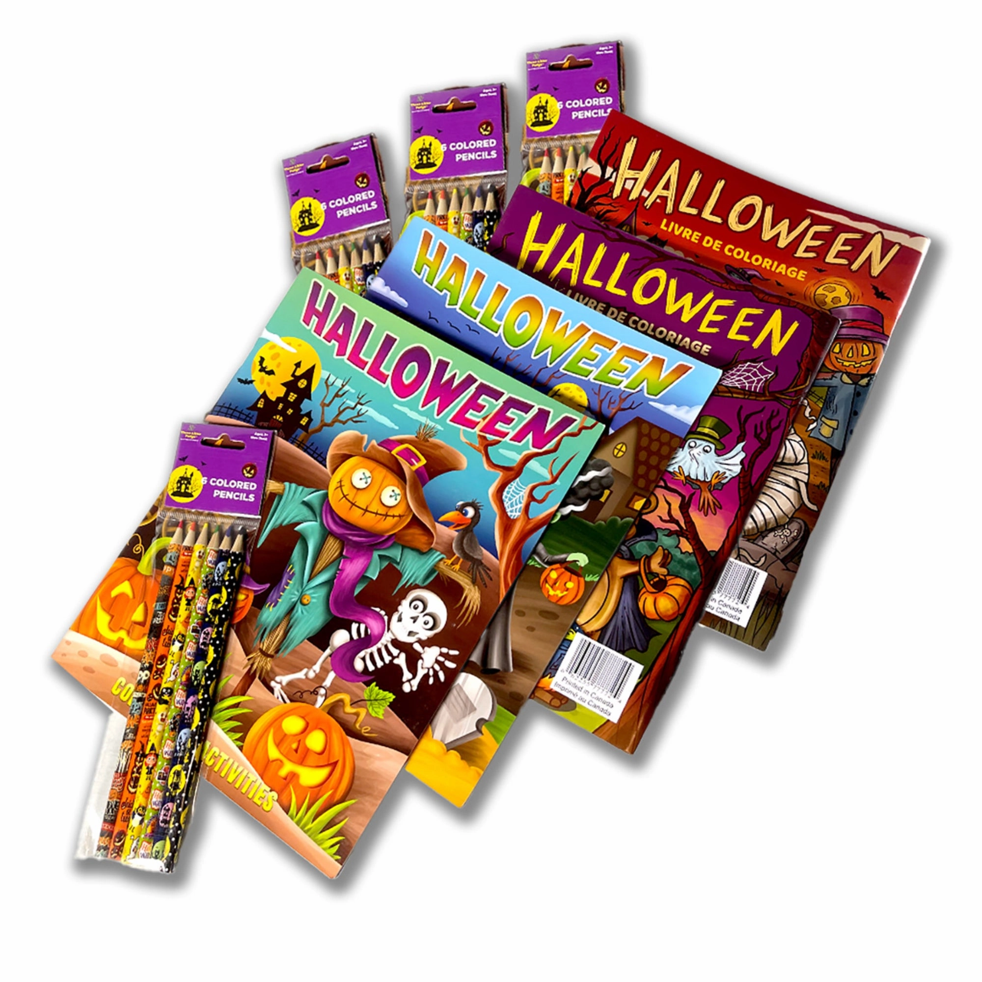 Three Little Twigs: Halloween 8pc Coloring Book & Pencil Bundle, Ages 3 