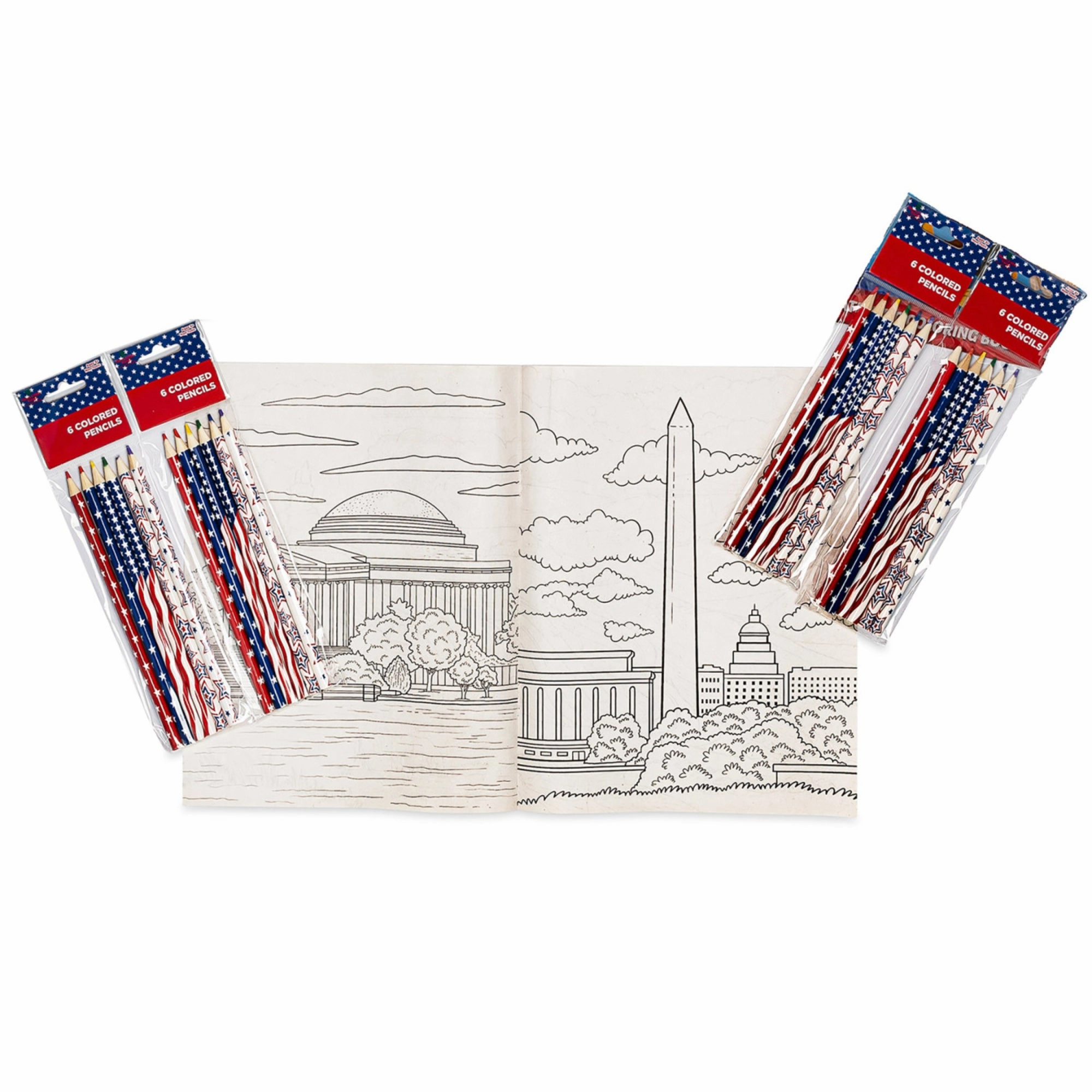 Three Little Twigs Patriotic 8-Piece Coloring Book Bundle for Kids Ages 3 