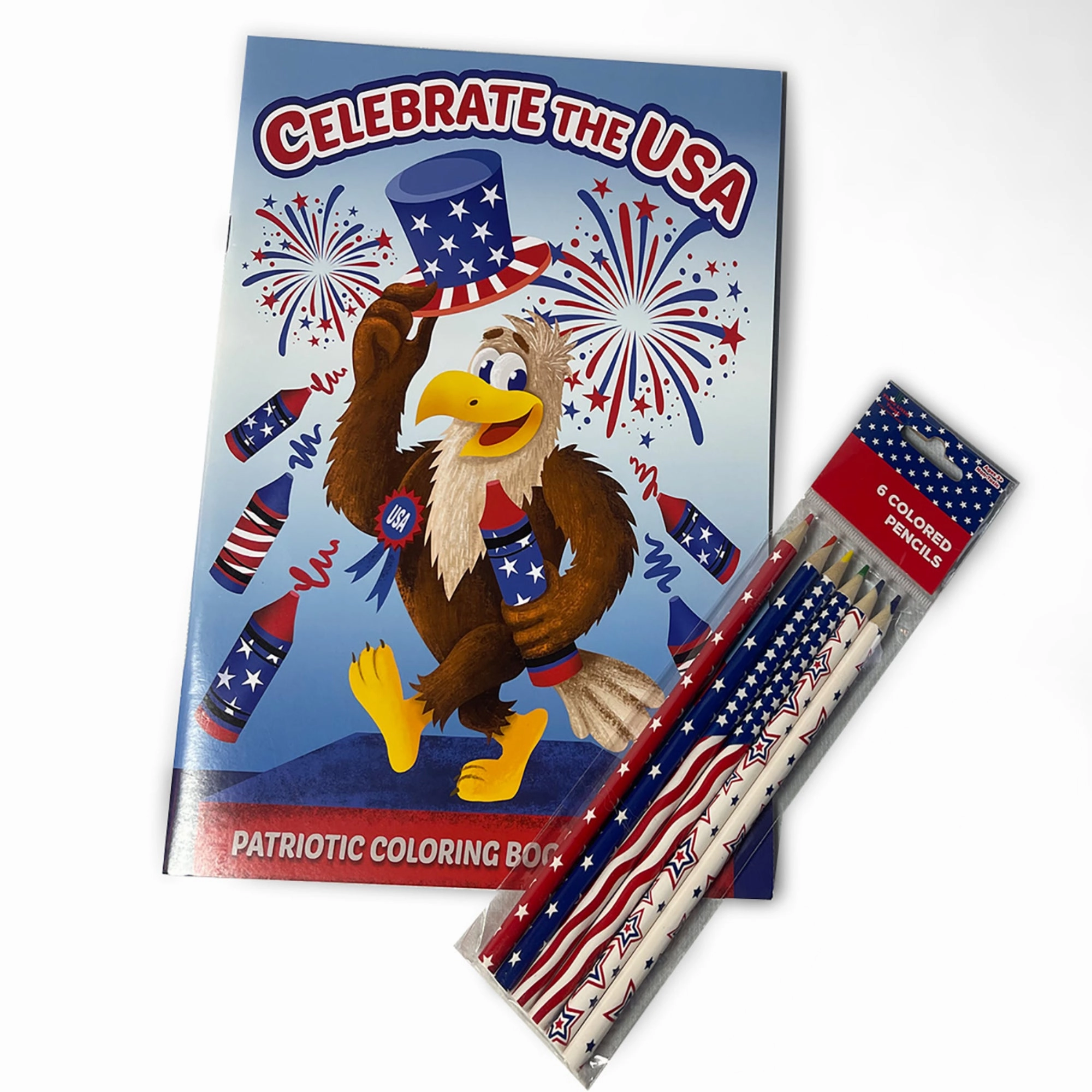 Three Little Twigs Patriotic 8-Piece Coloring Book Bundle for Kids Ages 3 