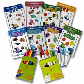 Three Little Twigs Write & Wipe - 8pk Assorted Reusable Educational Books