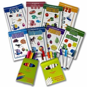 Three Little Twigs Write & Wipe - 8pk Assorted Reusable Educational Books