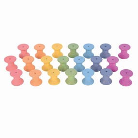 TickiT Rainbow Wooden Spools  Colorful Heuristic Play Set of 21