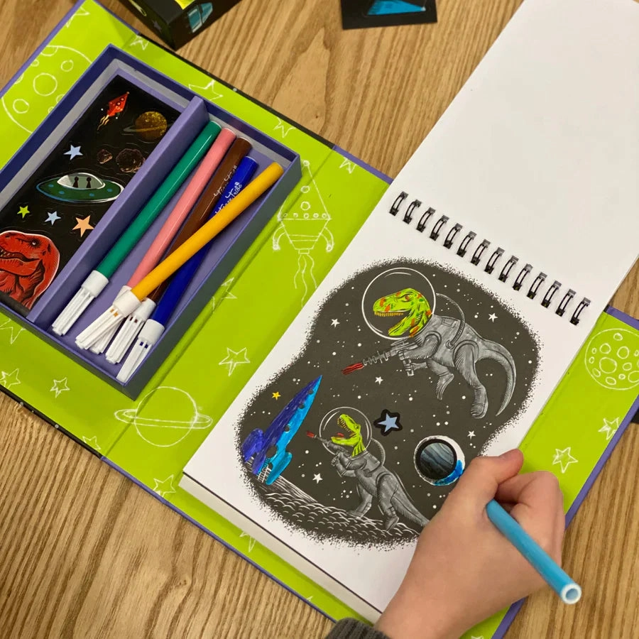 Tiger Tribe Colouring Set in a box Dinos in Space