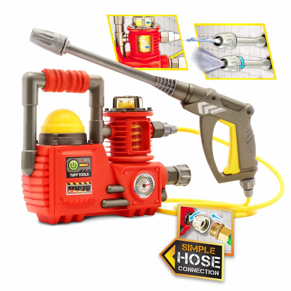 Tuff Tools Kids Power Washer - Realistic Water-Spraying Toy - Ages 3 
