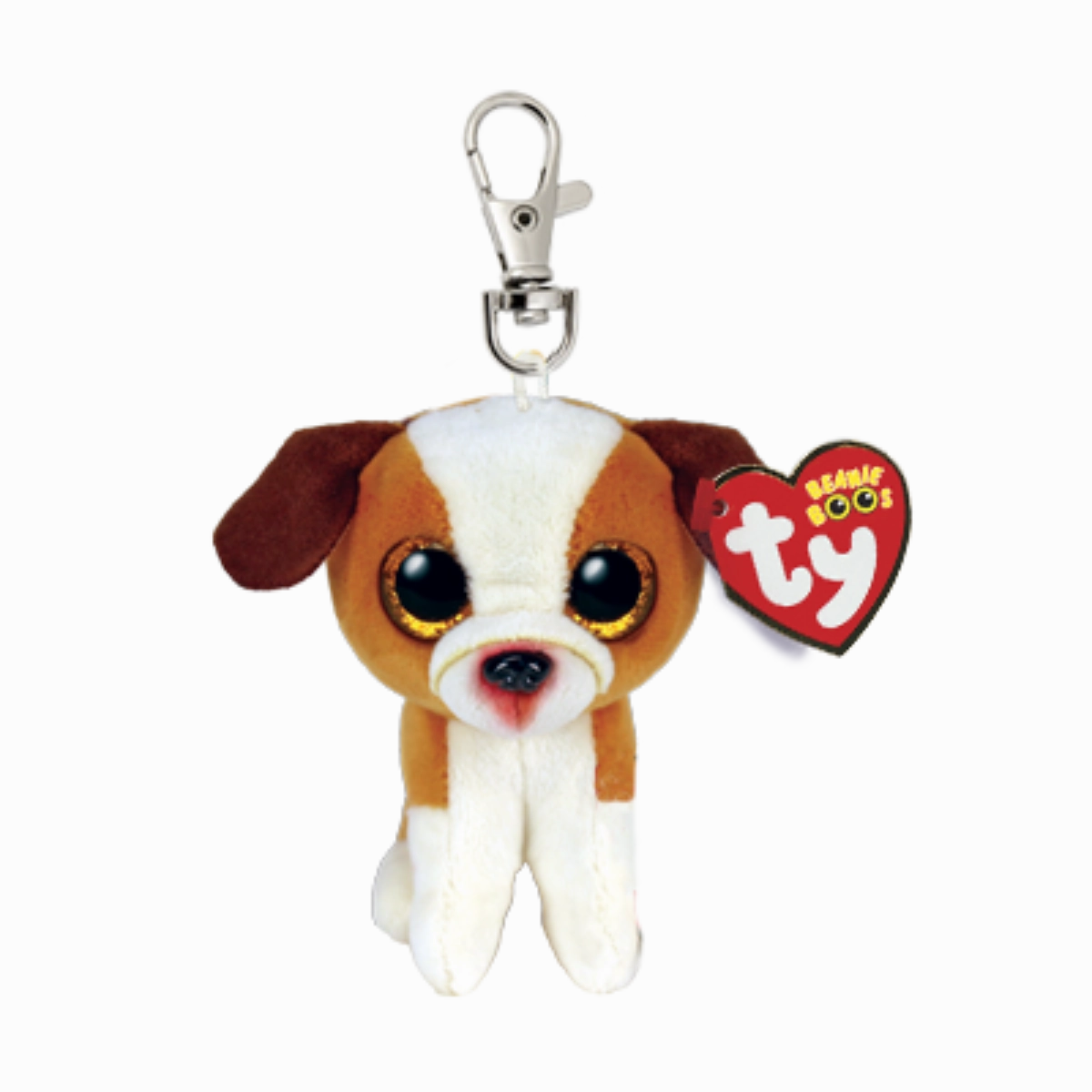 Ty Beanie Boo Clip - Hugo Brown & White Dog