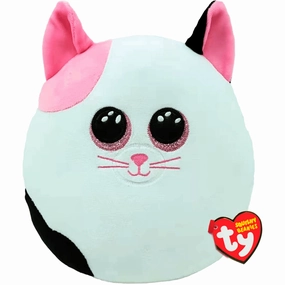 Ty Squishy Beanies 25cm - Muffin Pink And White Cat