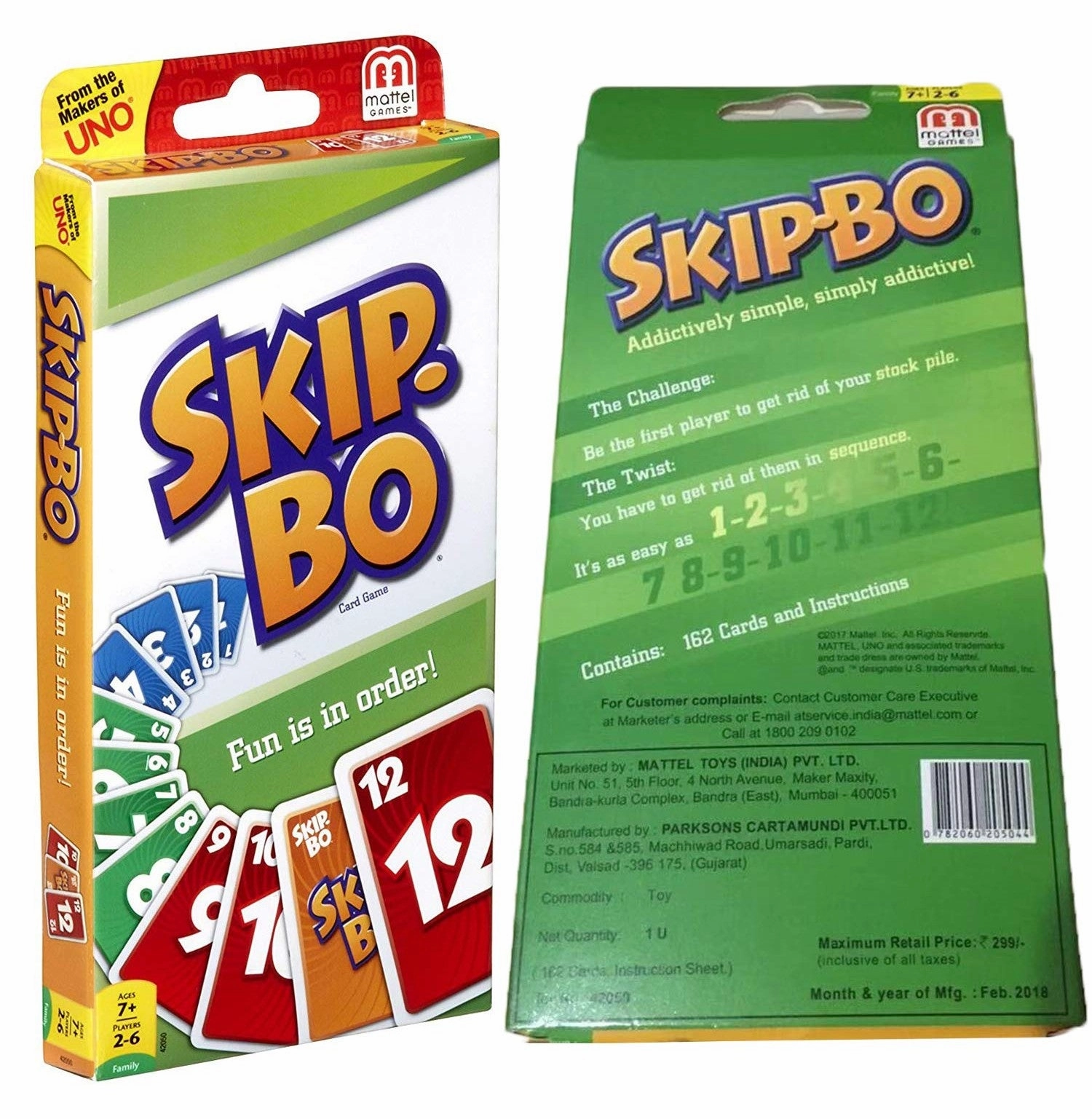 Uno Skip-Bo Card