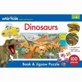 WHIZ KIDS BOOK & JIGSAW PUZZLE DINOSAURS