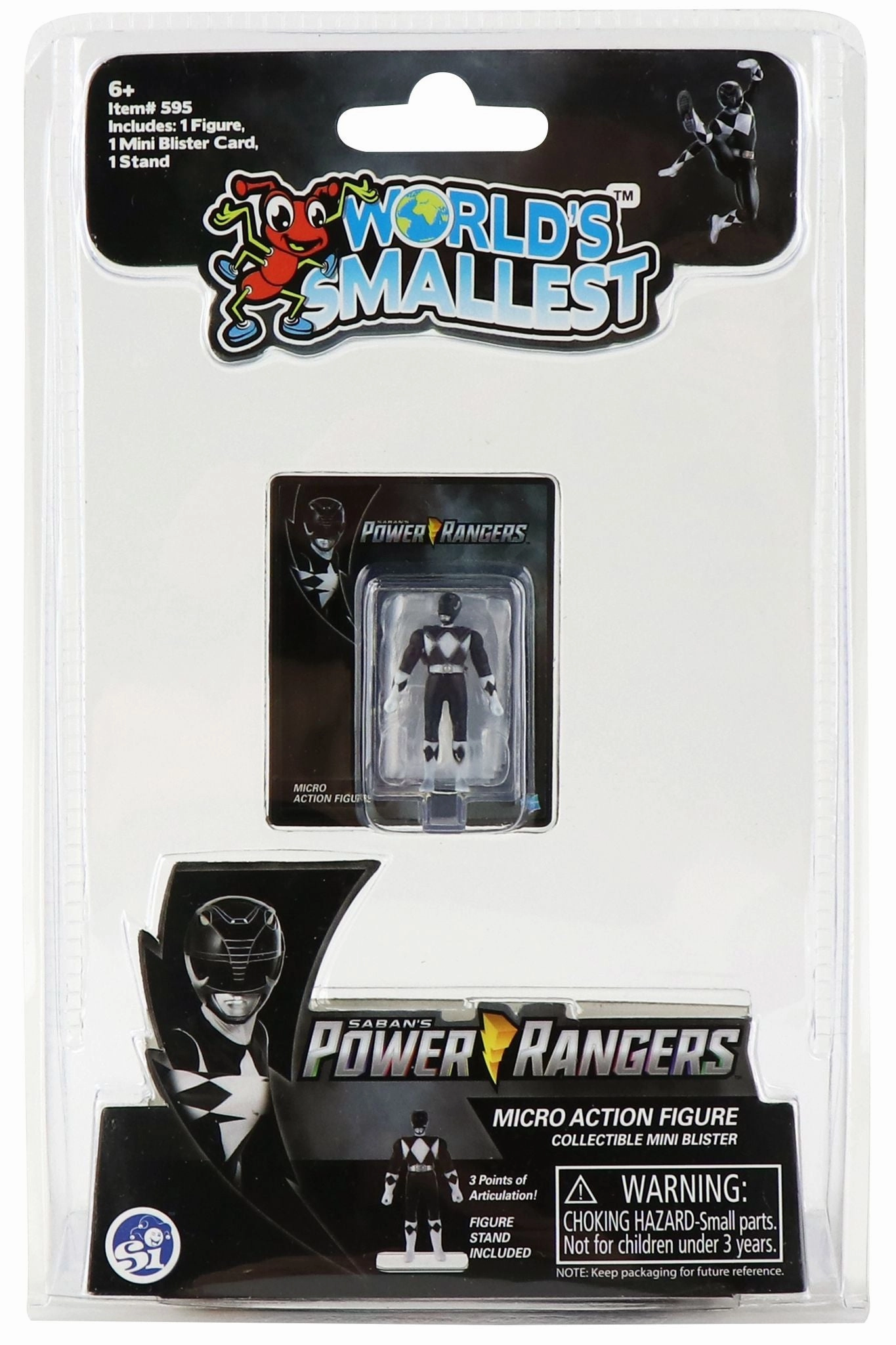 World's Smallest Action Figure Power Rangers Black Ranger