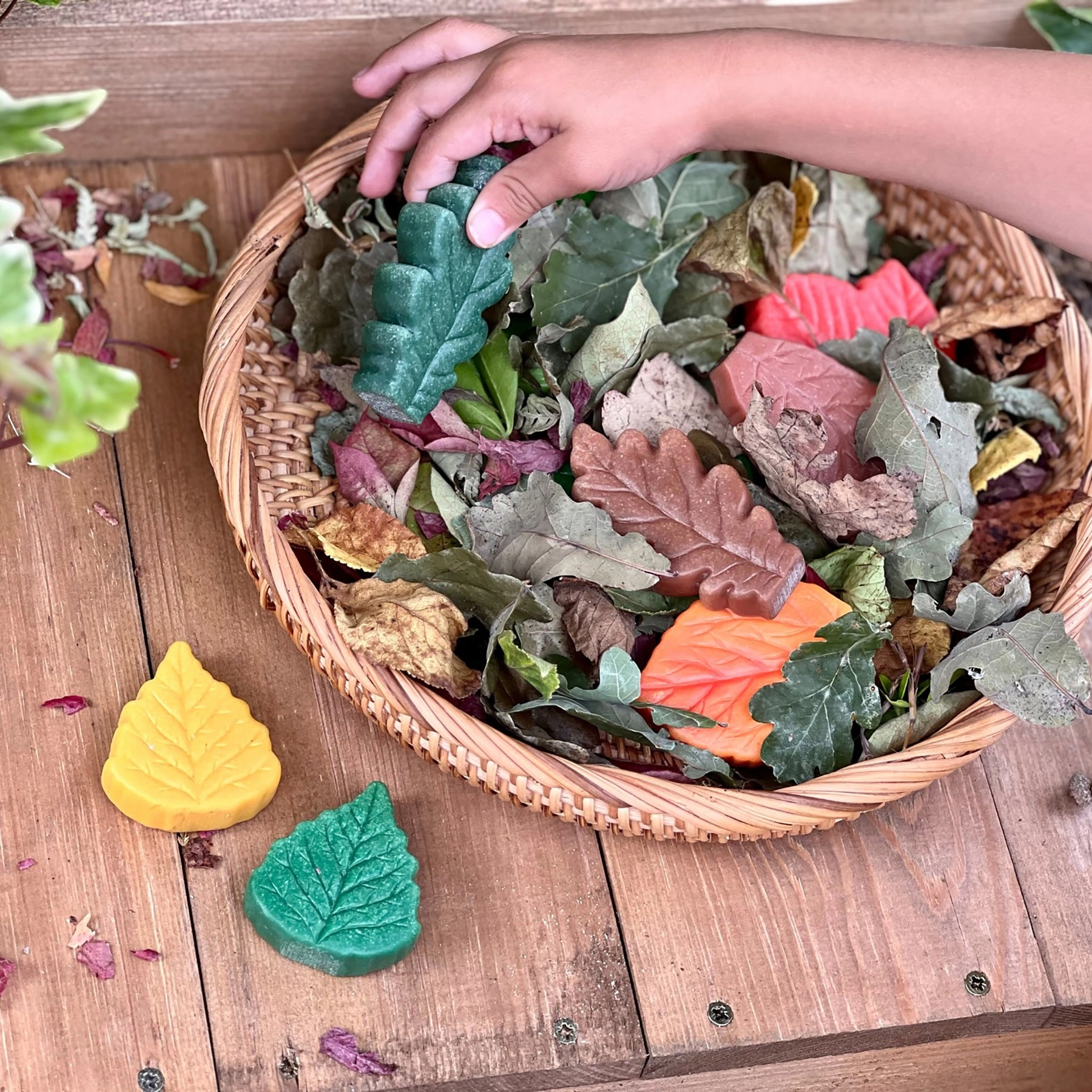 Yellow Door Sensory Play Stones - Autumn Leaves Collection, Set of 12