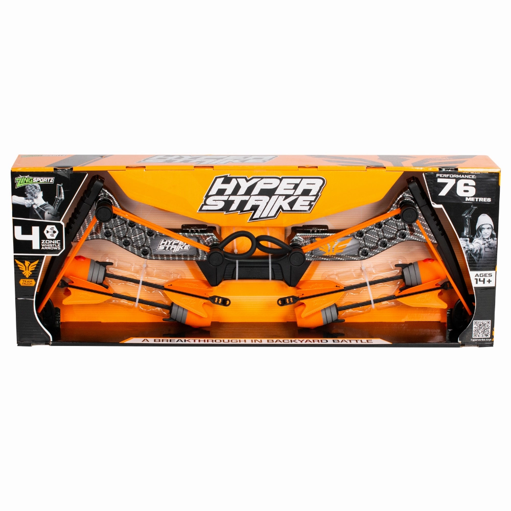 Zing Toys Hyper Strike Bow Carbon Fiber Orange With 4 Darts